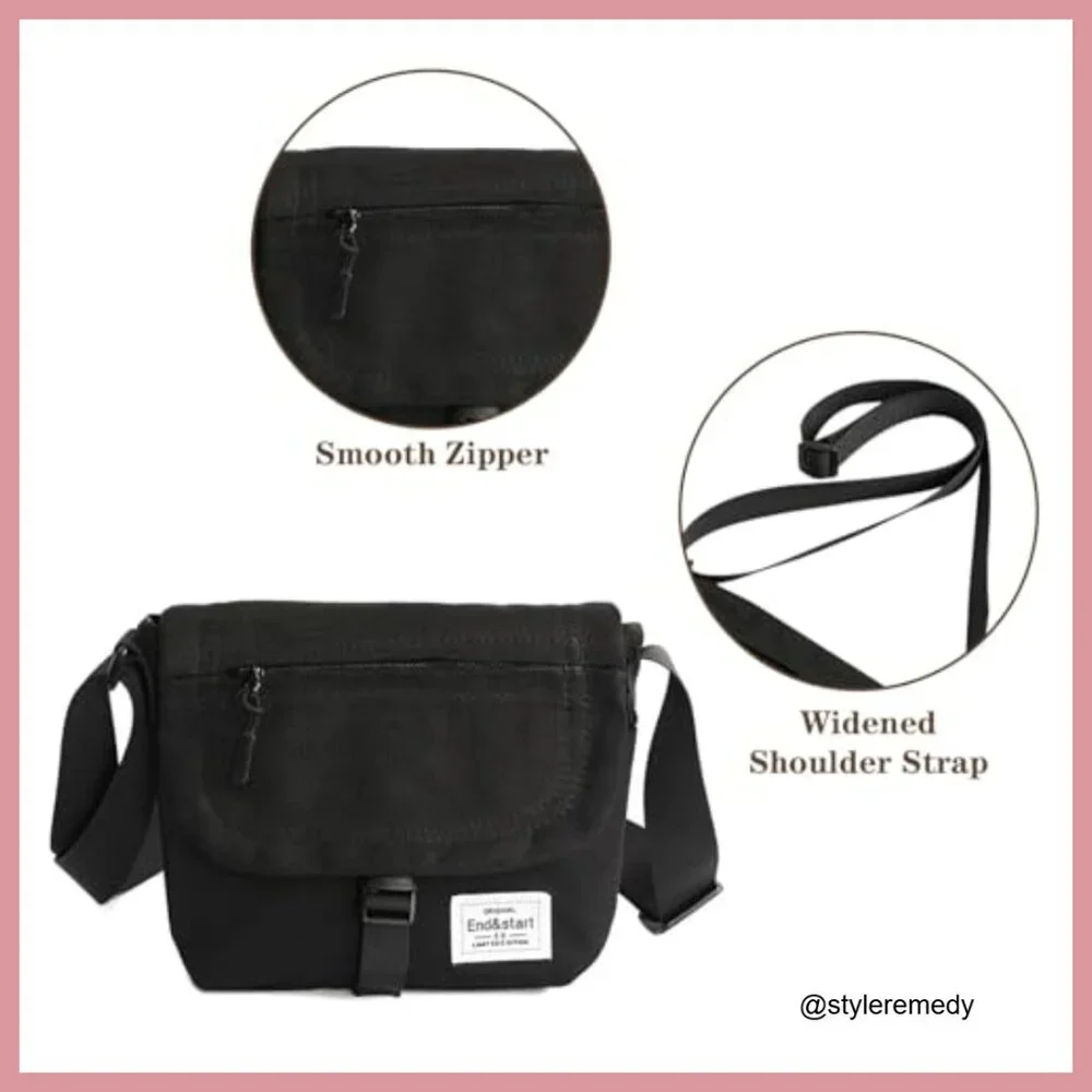 Canvas Messenger Bag Crossbody Bag Adjustable Strap